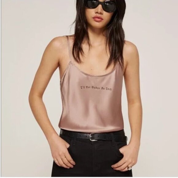 Reformation “I’ll Not Budge An Inch” Silk Camisole Pink S - Picture 1 of 12